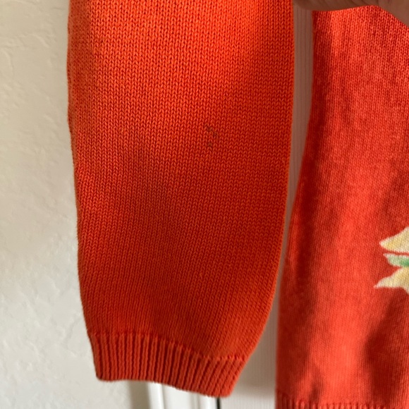 Lauren Ralph Lauren Women's Long Sleeve Orange Floral Knit Sweater, Size Medium - Picture 4 of 9
